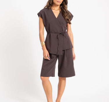 Vannah V-Neck Midi Waistcoat Bruin - Things I Like Things I Love
