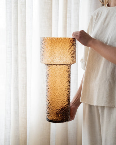 Vase Beyta Glass Amber - Things I Like Things I Love