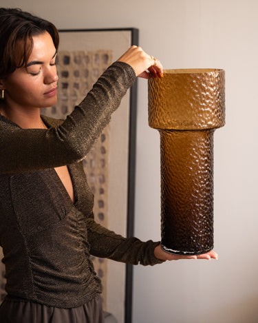 Vase Beyta Glass Amber - Things I Like Things I Love