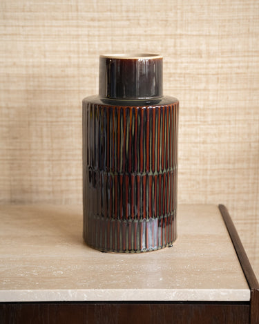 Vase Ceramic Green Brown - Things I Like Things I Love