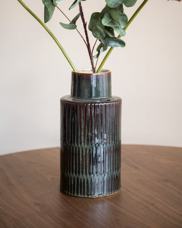 Vase Ceramic Green Brown - Things I Like Things I Love