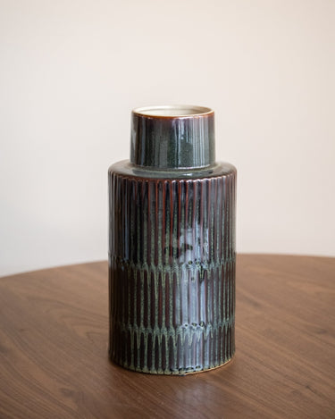 Vase Ceramic Green Brown - Things I Like Things I Love