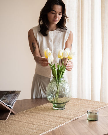 Vase Coral Glass Green - Things I Like Things I Love