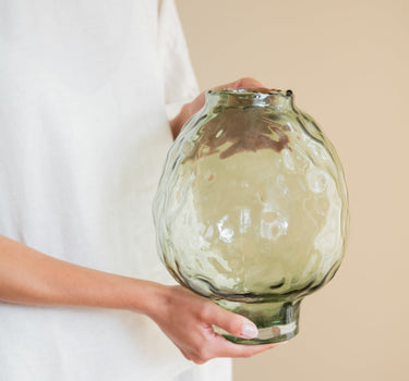 Vase Coral Glass Green - Things I Like Things I Love