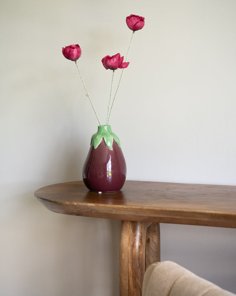 Vase Eggplant Earthenware - Things I Like Things I Love