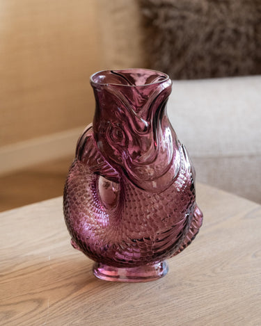 Vase Fish Glass Aubergine - Things I Like Things I Love