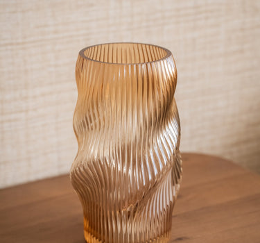 Vase Glass Clear Brown - Things I Like Things I Love