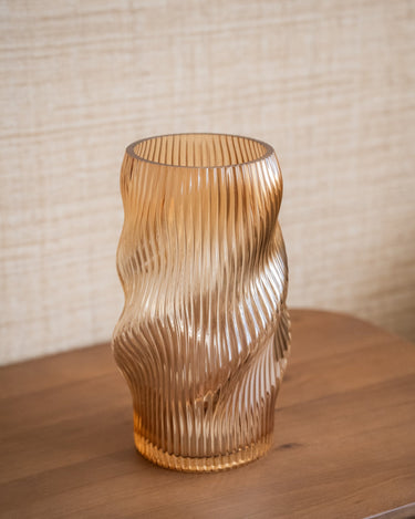 Vase Glass Clear Brown - Things I Like Things I Love
