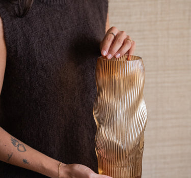 Vase Glass Clear Brown - Things I Like Things I Love