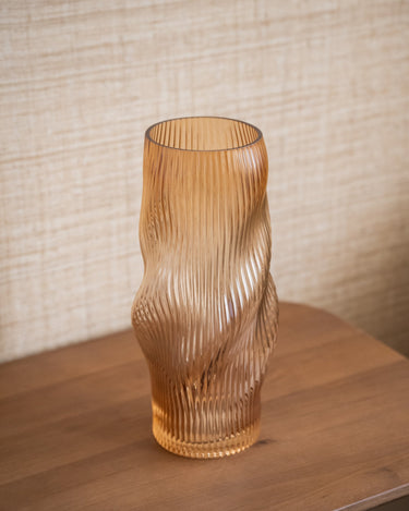 Vase Glass Clear Brown - Things I Like Things I Love