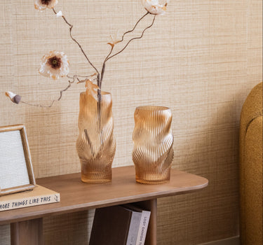 Vase Glass Clear Brown - Things I Like Things I Love