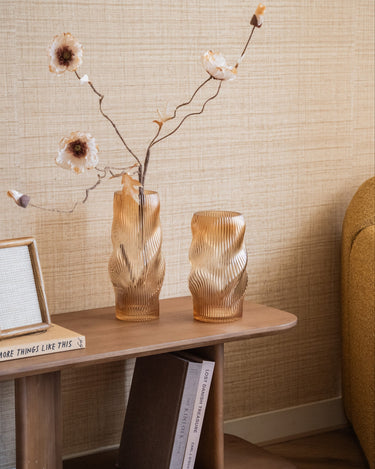 Vase Glass Clear Brown - Things I Like Things I Love