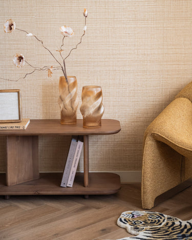 Vase Glass Clear Brown - Things I Like Things I Love