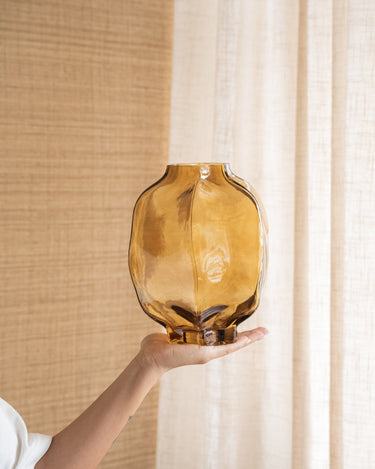 Vase Glass Falzes Amber - Things I Like Things I Love