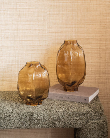 Vase Glass Falzes Amber - Things I Like Things I Love