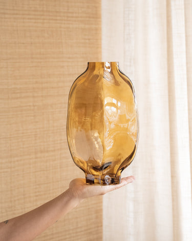 Vase Glass Falzes Amber - Things I Like Things I Love