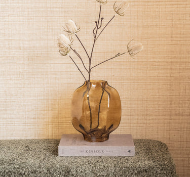 Vase Glass Falzes Amber - Things I Like Things I Love