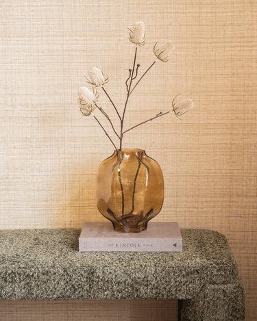 Vase Glass Falzes Amber - Things I Like Things I Love