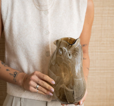 Vase Glass Jorien Taupe - Things I Like Things I Love