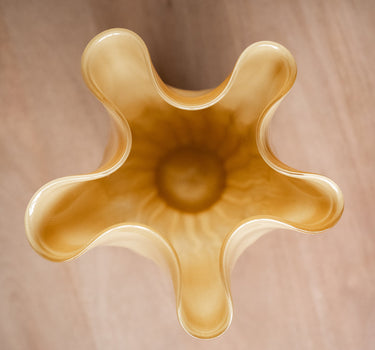 Vase Glass Kamay Ochre - Things I Like Things I Love