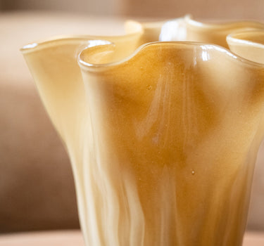 Vase Glass Kamay Ochre - Things I Like Things I Love
