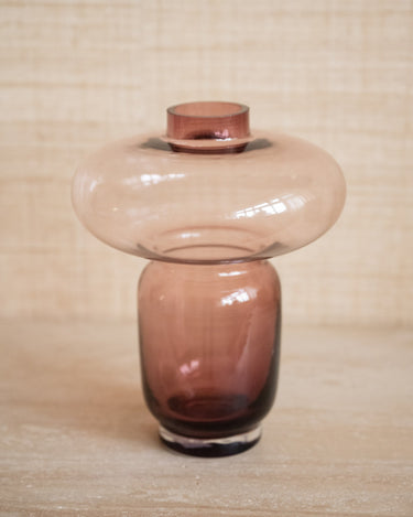 Vase Glass Rynx Smokey Mauve - Things I Like Things I Love