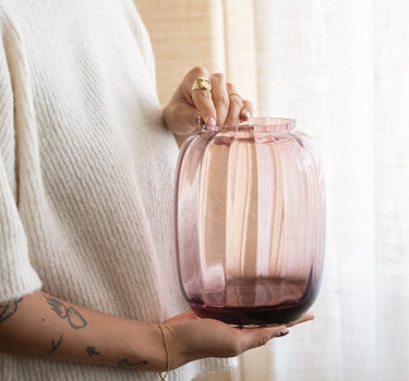 Vase Mouthblown Glass Burgundy - Things I Like Things I Love