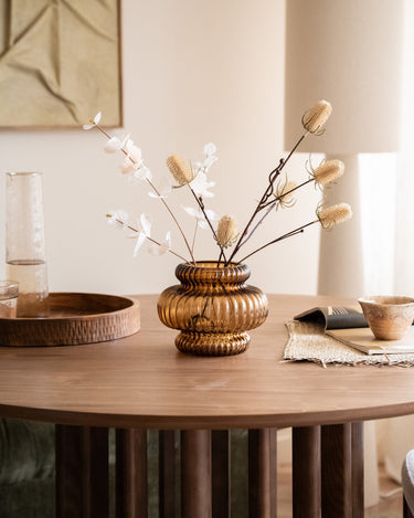 Vase Mouthblown Glass Smoked Amber - Things I Like Things I Love