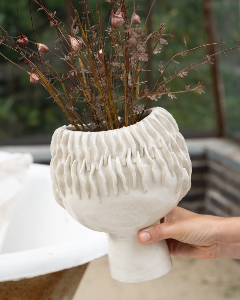 Vase Seaweed Ceramic Offwhite - Things I Like Things I Love