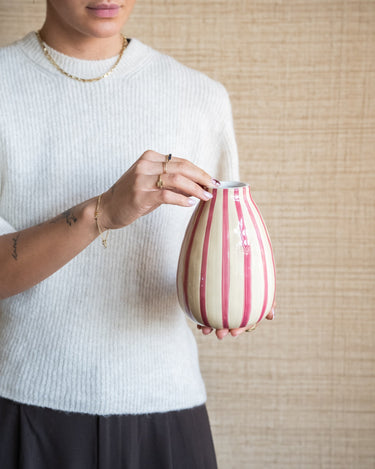 Vase Stripe Beige/Pink - Things I Like Things I Love