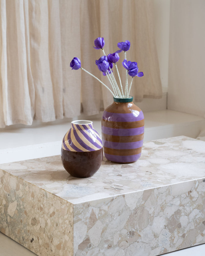 Vase Stripe Brown/Purple - Things I Like Things I Love