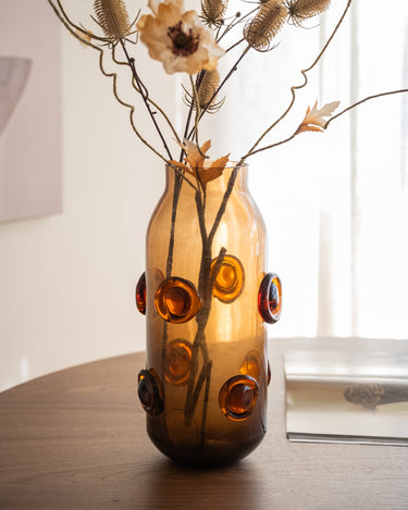 Vase Sunspot Amber Glass - Things I Like Things I Love