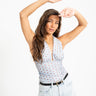 Vera Open Back Polkadot Top Blauw - Things I Like Things I Love