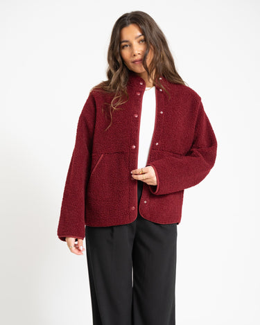 Vera Teddy Jacket Cabernet - Things I Like Things I Love