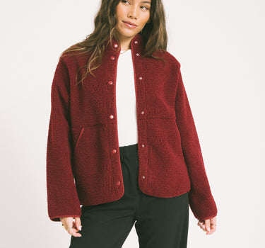 Vera Teddy Jacket Cabernet - Things I Like Things I Love