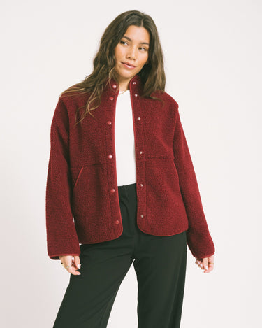 Vera Teddy Jacket Cabernet - Things I Like Things I Love