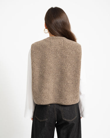 Vera Teddy Vest Bungee Cord Melange - Things I Like Things I Love