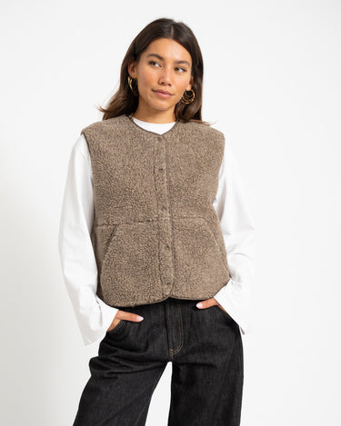 Vera Teddy Vest Bungee Cord Melange - Things I Like Things I Love
