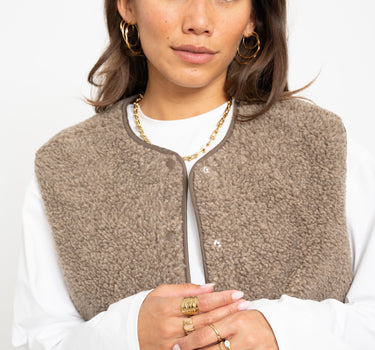 Vera Teddy Vest Bungee Cord Melange - Things I Like Things I Love