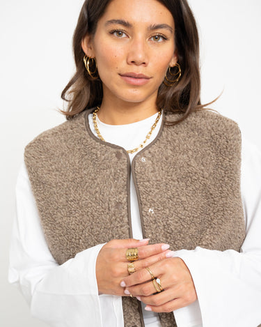 Vera Teddy Vest Bungee Cord Melange - Things I Like Things I Love