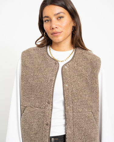Vera Teddy Vest Bungee Cord Melange - Things I Like Things I Love