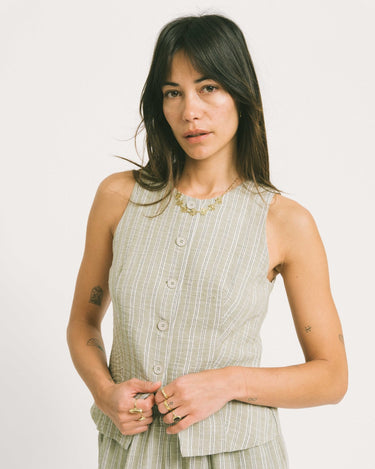 Vest Stripe Green - Things I Like Things I Love