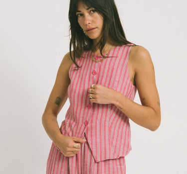 Vest Stripe Pink - Things I Like Things I Love