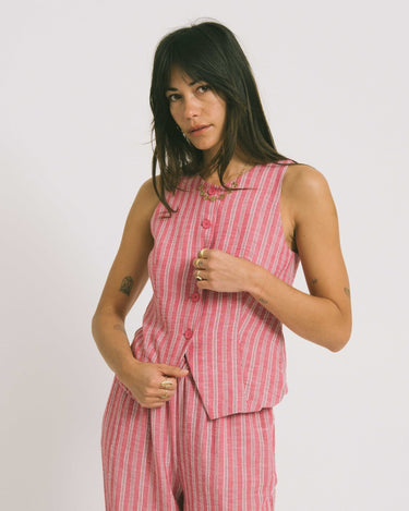 Vest Stripe Pink - Things I Like Things I Love
