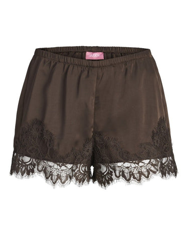 Vida Satin Lace Shorts Demitasse - Things I Like Things I Love