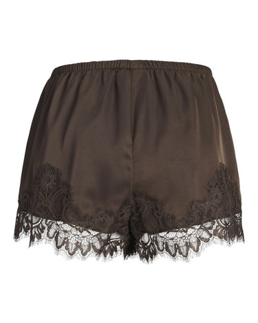 Vida Satin Lace Shorts Demitasse - Things I Like Things I Love