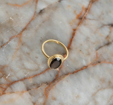 Vintage Luna Smoky Quartz Ring Gold - Things I Like Things I Love