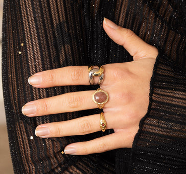 Vintage Ring Berry Quartz Gold - Things I Like Things I Love