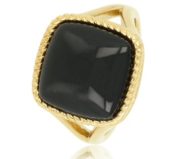 Vintage Ring Black Onyx Gold - Things I Like Things I Love