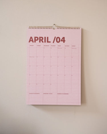 Wall Calendar / Planner Circle Red - Things I Like Things I Love